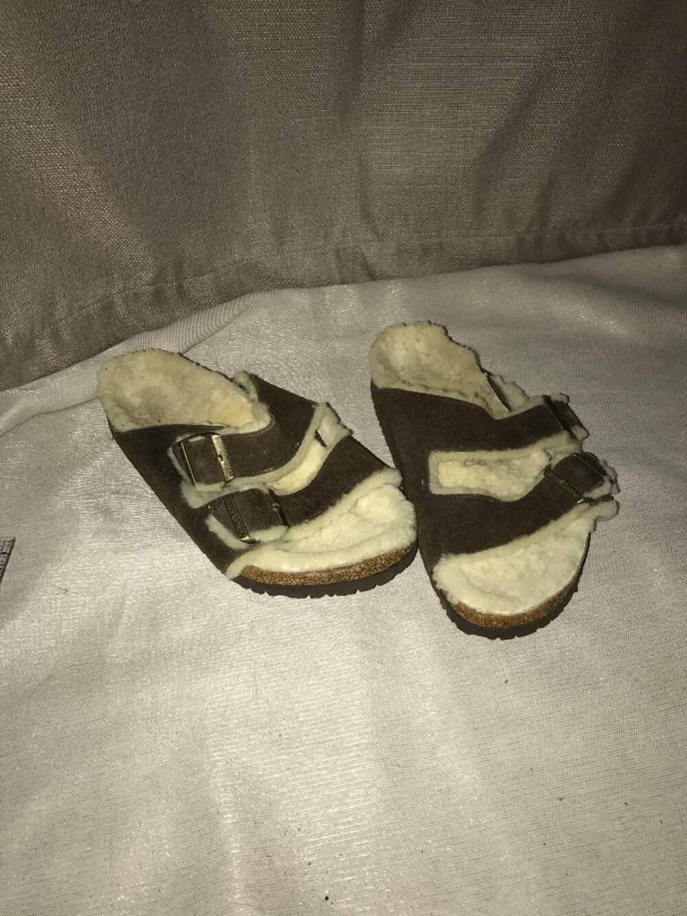 Birkenstock Arizona Shearling Suede Sandals Brown Women's 11 / EU 42